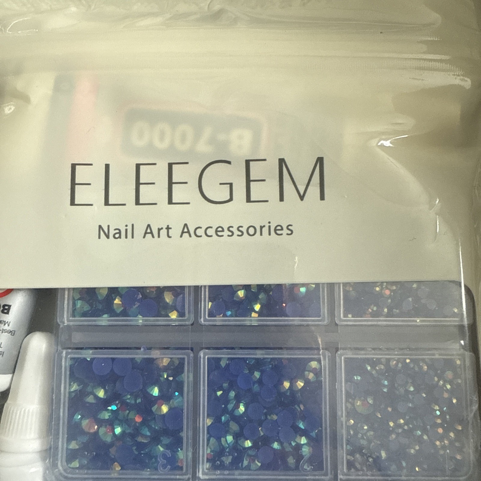 Resin rhinestone kit for crafts, 8400 pieces of blue AB Jelly rhinestones with