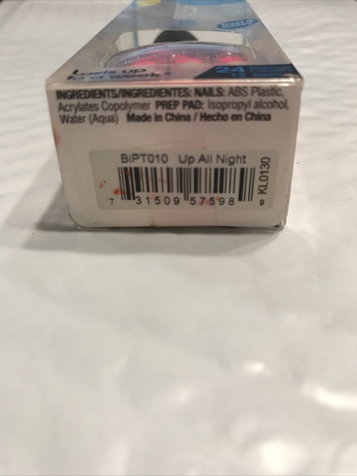 KISS Impress Press On Pedicure KLO130 UP ALL NIGHT (PINK) unsealed NIB