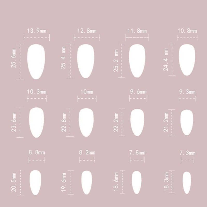 Fashionable Rose Red And Silver French Almond Press on Nail Acrylic Nail Tips