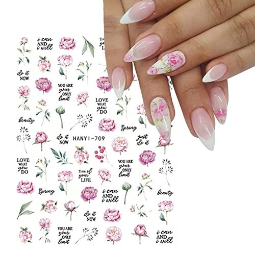 9 Sheets Flower Nail Art Stickers Decals 3D Self-Adhesive Nail Stickers 03