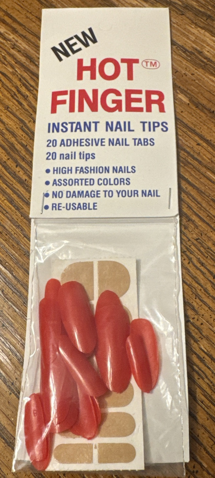 Hot Finger Instant Nail Tips, Red, Made In USA