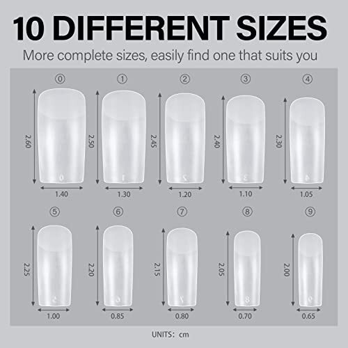 Medium Square Nail Tips – Upgraded Matte Soft Gel Full Cover 240-Medium square