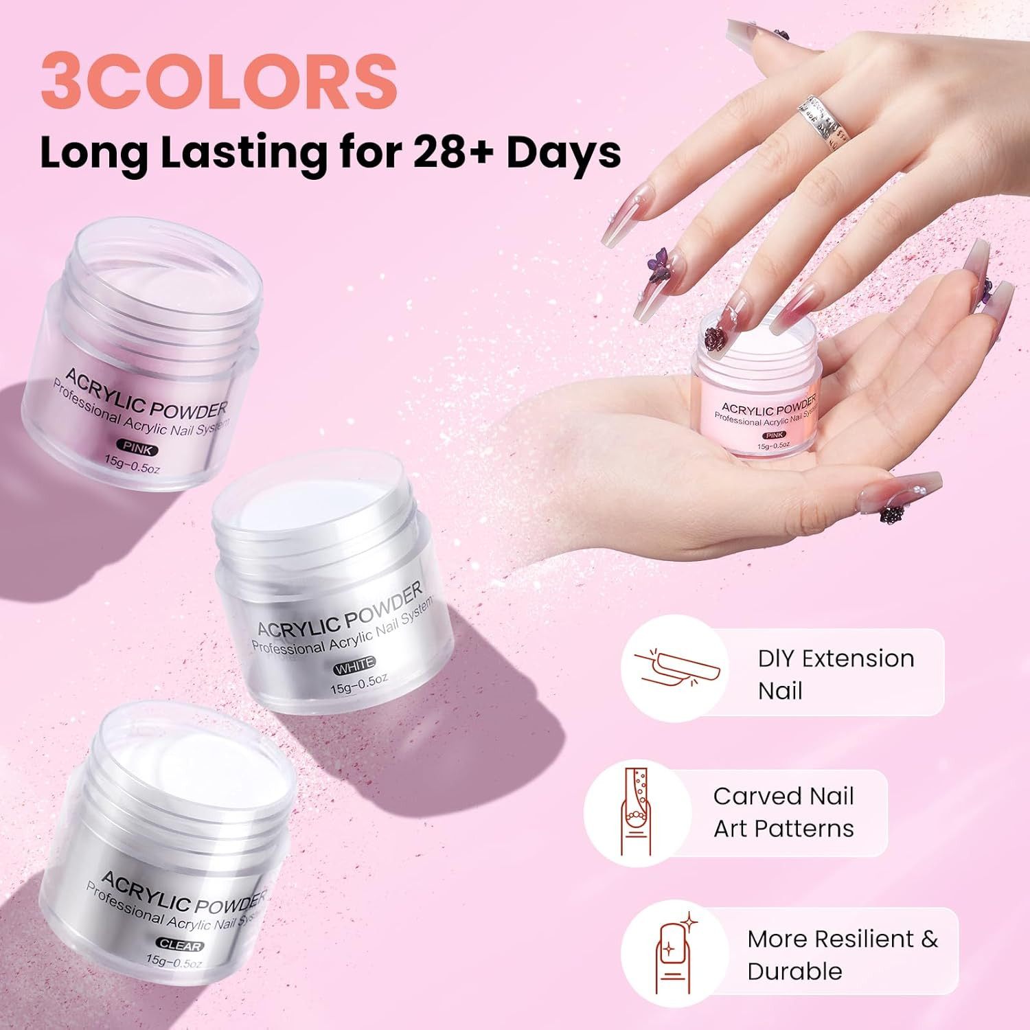 Nail Kit for Beginners with Everything, Practice Hand & Holo Storage Bag | Compl