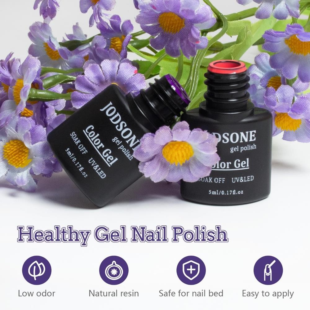 JODSONE 20 Colors Gel Nail Polish Kit with U V Light Base Top Matte Coat High