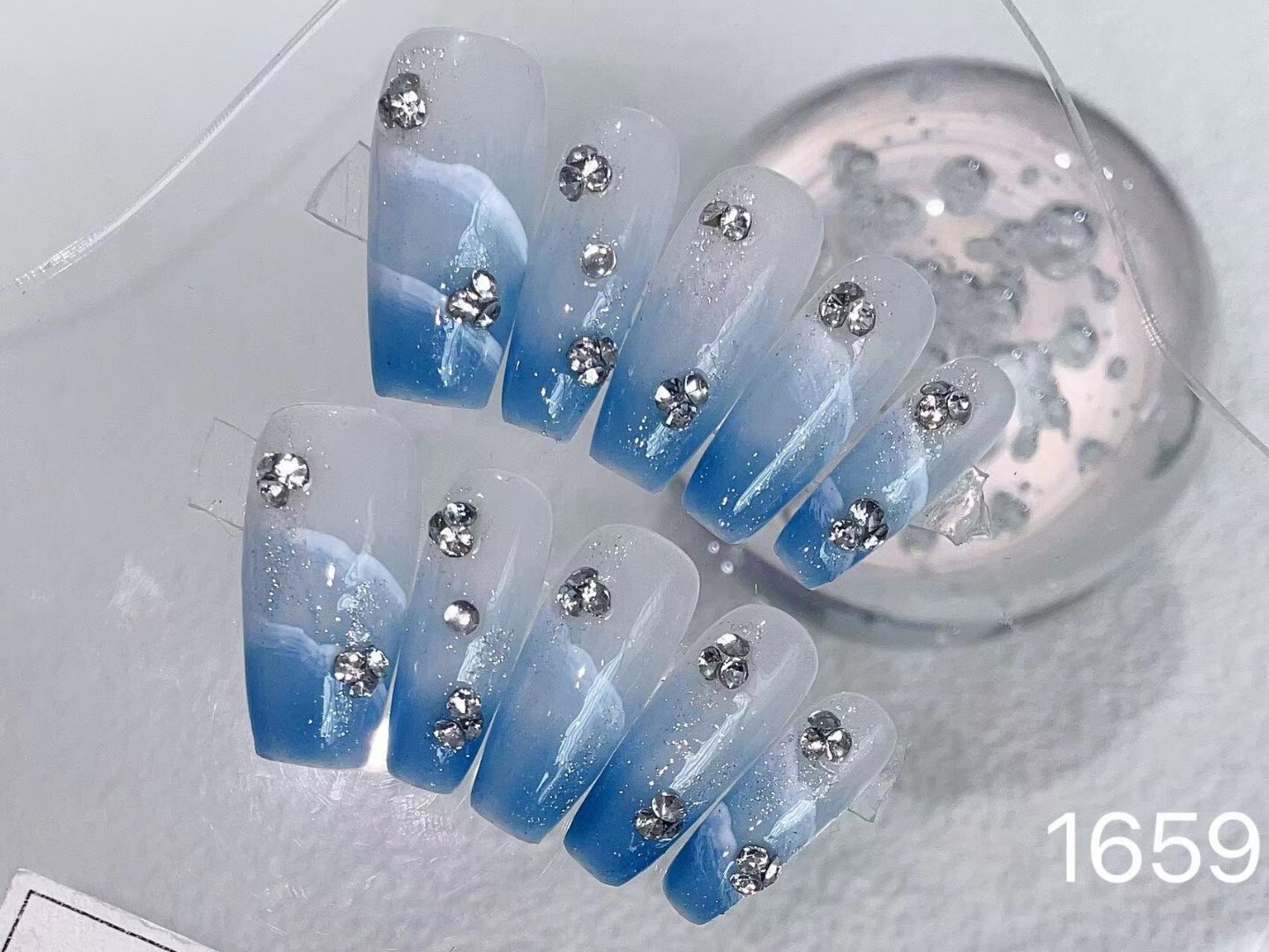 Handmade Press on Nails 10 pc set .+5 Pieces Nail Stickers