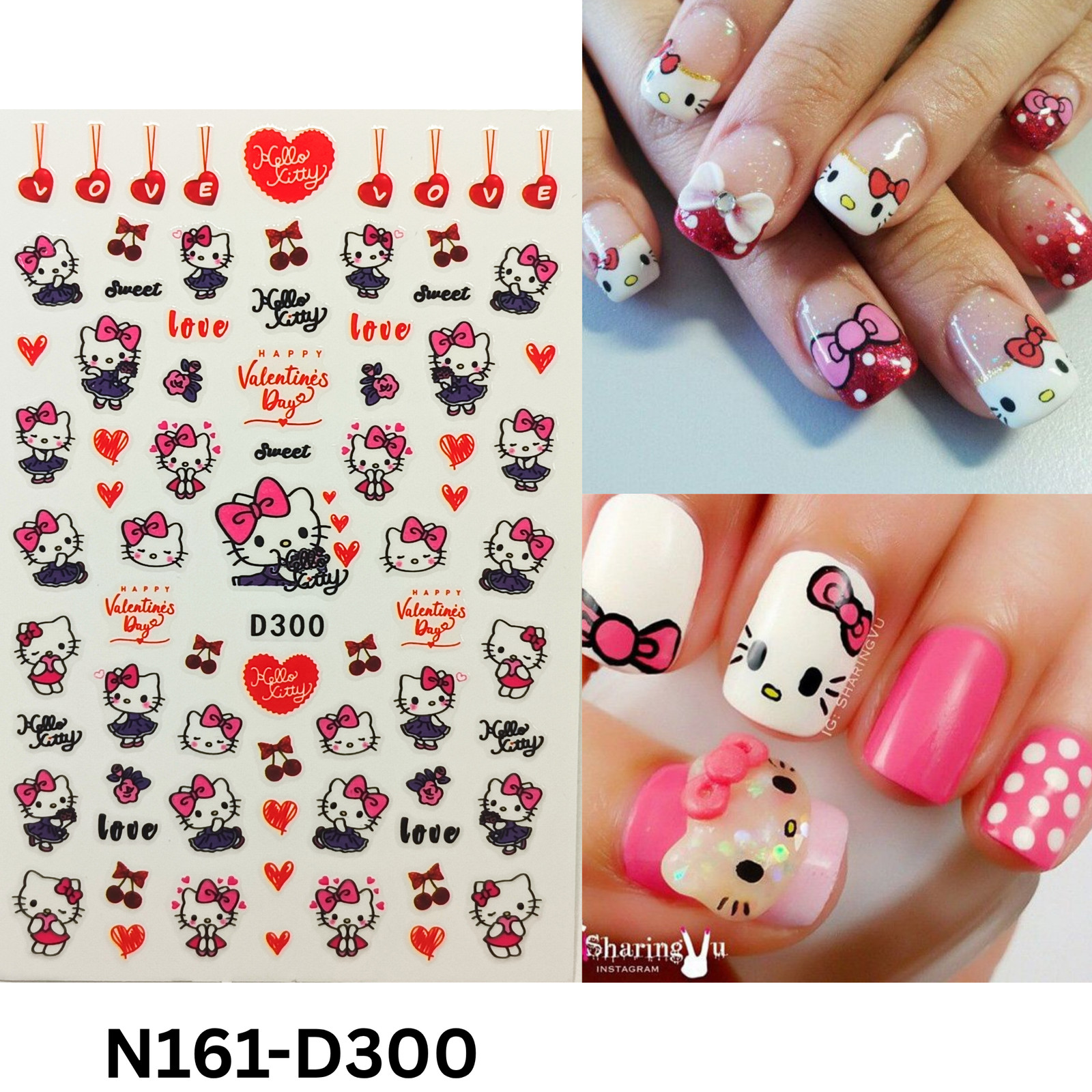 3D Hello Kitty Nail Art Stickers – Easy Peel & Stick Nail Designs