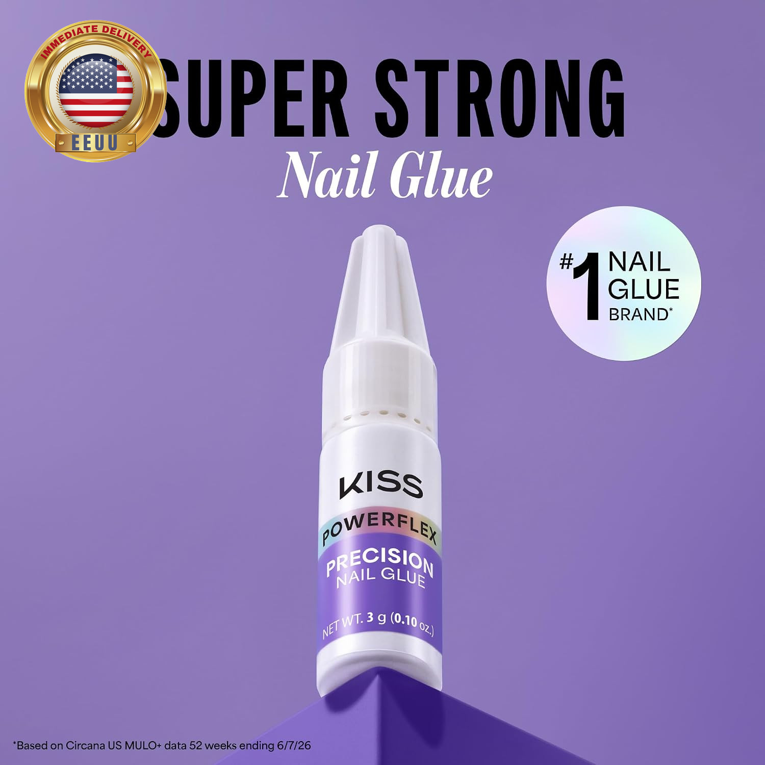 Powerflex Precision Nail Glue for Press Ons, Kits, Tips & Wraps, 0.10 Oz, Ultra