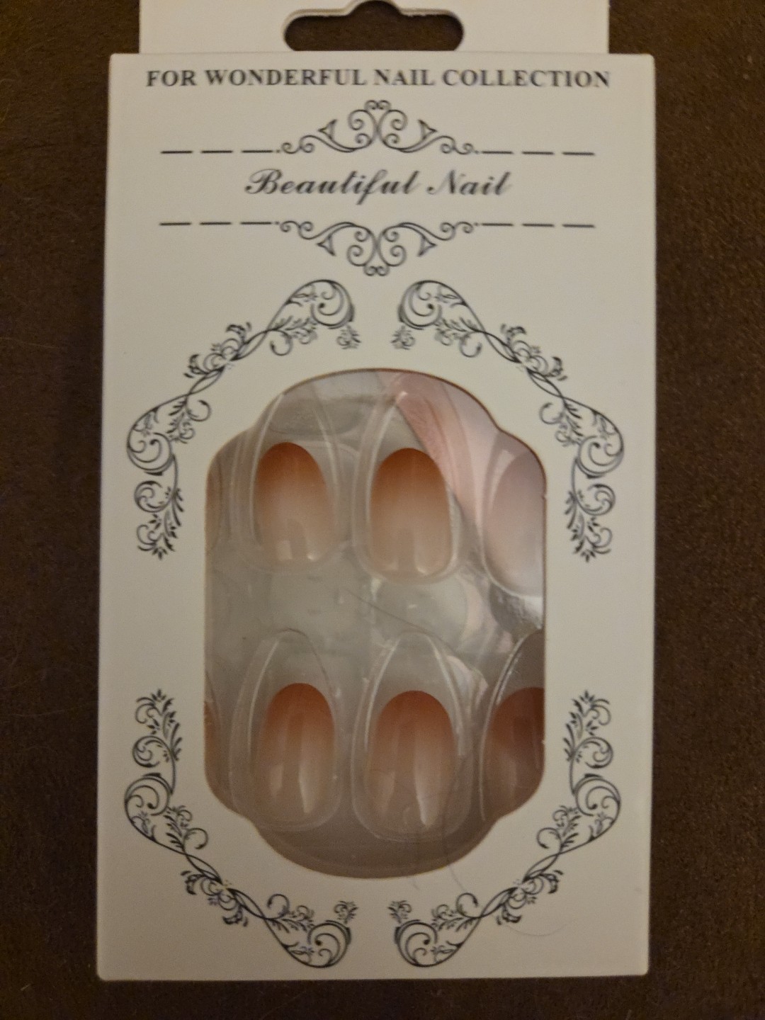 Valentine 24 Piece False Nail Kit. Includes File And Adhesive. Pink With Dark…