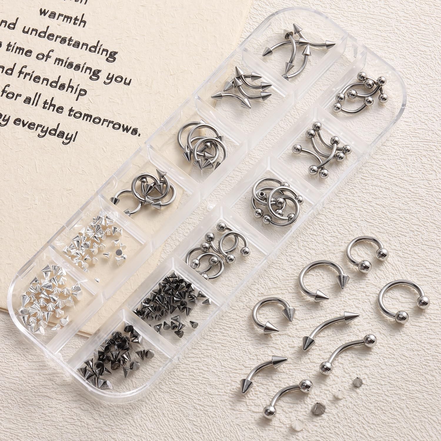 Black Silver Charms for Nails, Metal Piercing Charms Punk Gothic Charm Studs …