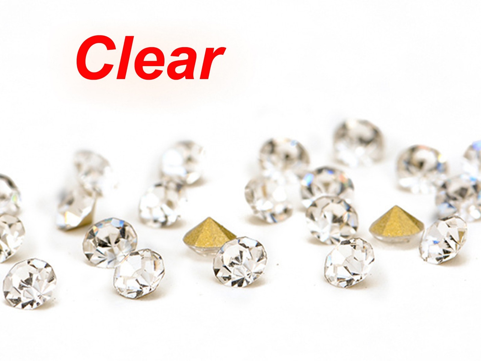Clear SS4-SS16 Diamond Point back Rhinestones Gems Crystal Chatons Strass