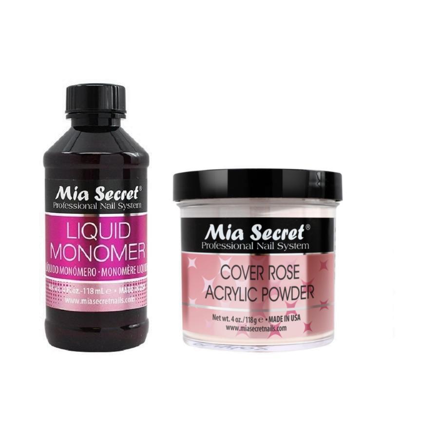 COVER ROSE ACRYLIC 4 OZ POWDER BY MIA SECRET & 4 OZ MONOMER SET – MADE IN USA