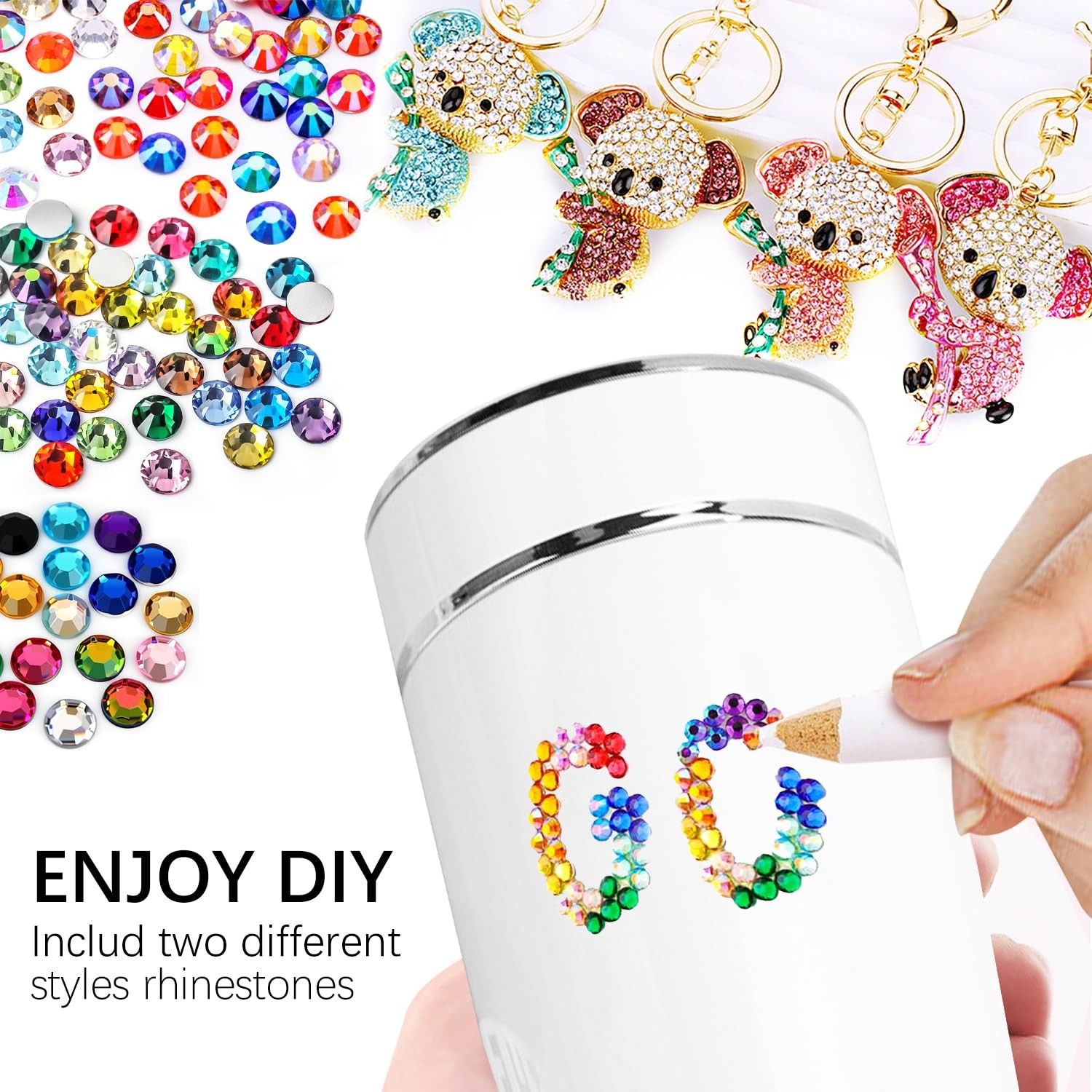 96000Pcs 96 Colors Jelly Resin Rhinestones for Bedazzling, 3mm Multicolor Fla…