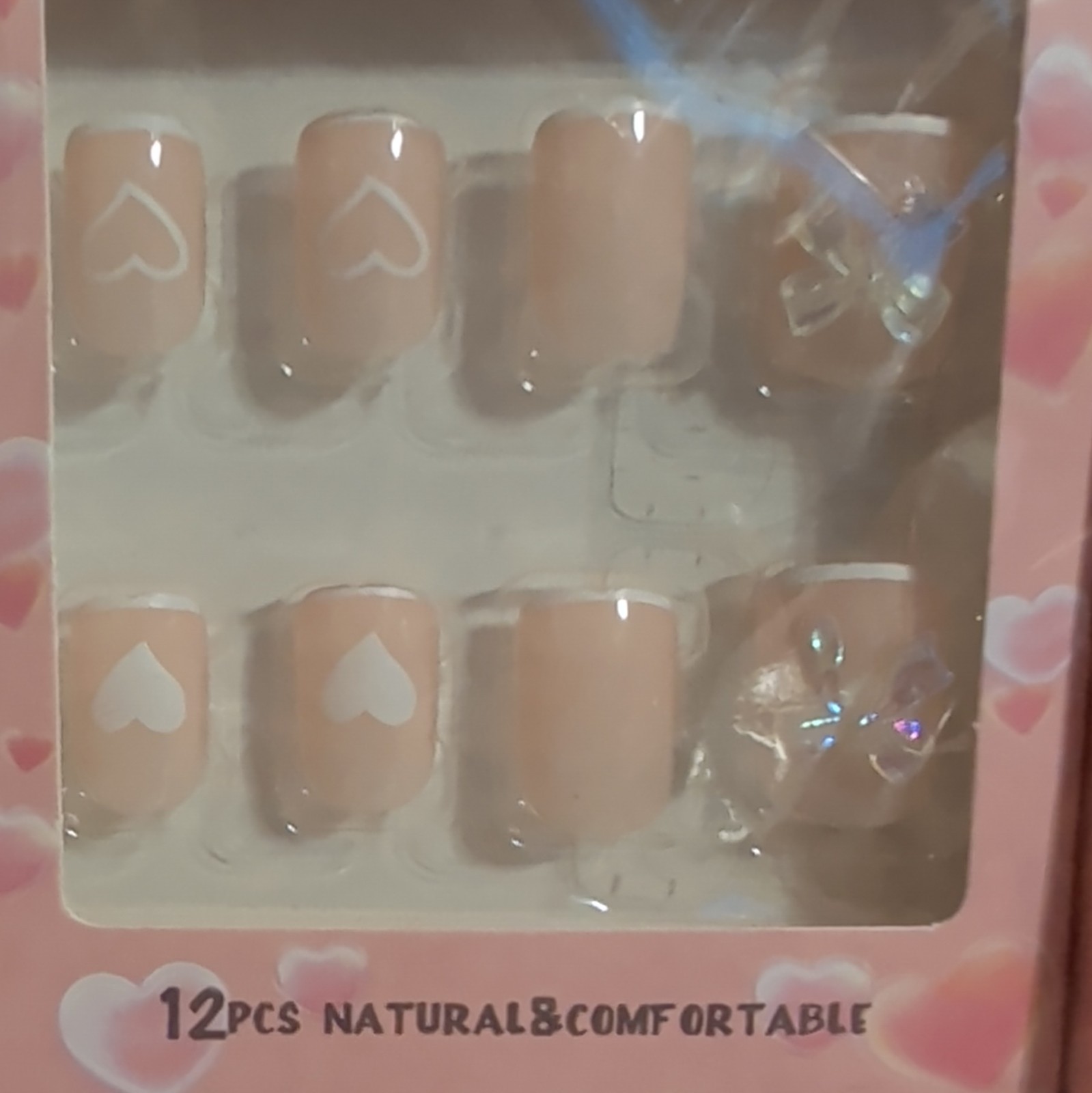Butterfly Pre-Designed Multicolor Glitter Press-On Nails 12PCS Medium Square