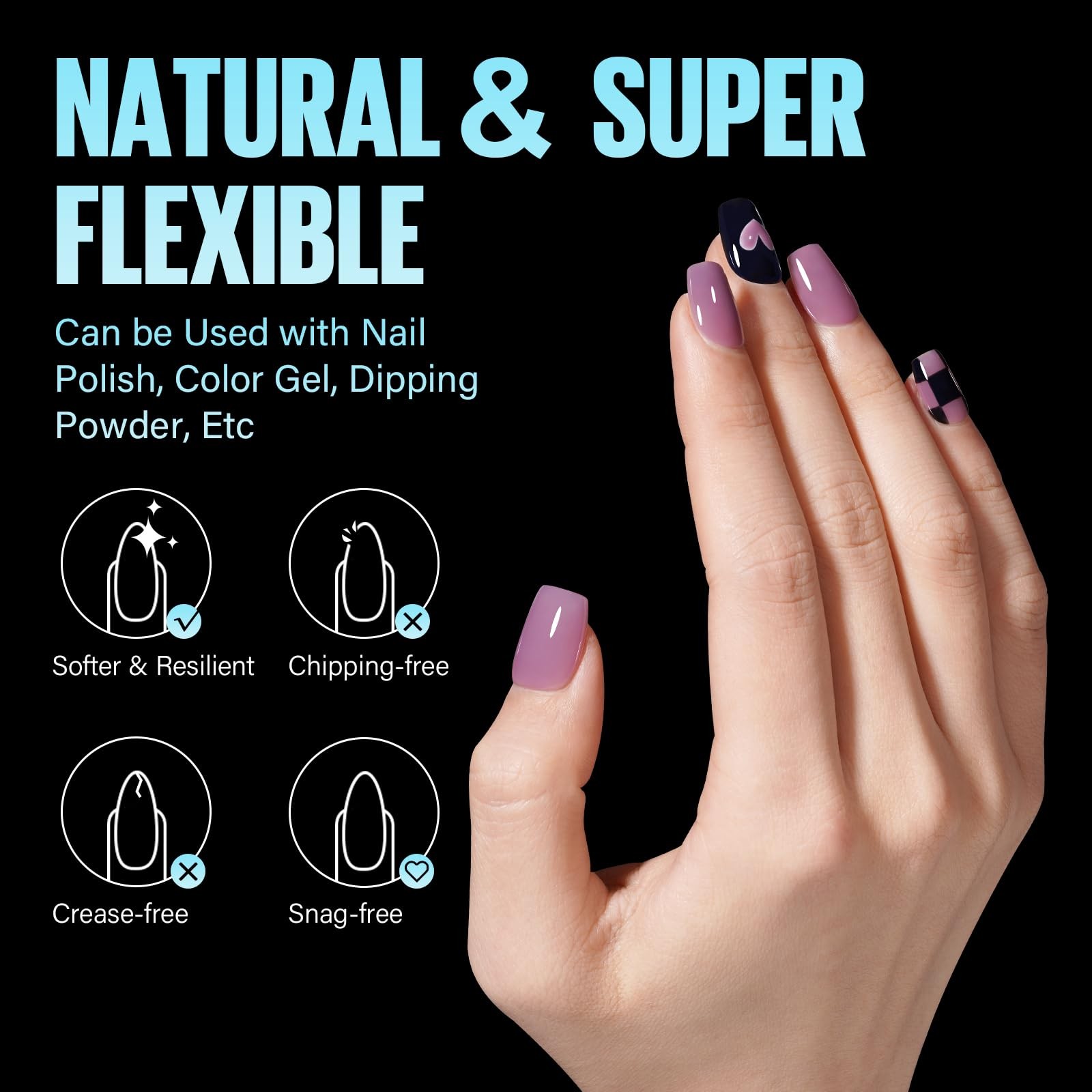 TOMICCA Extra Short Coffin Nail Tips, 240Pcs Half Matte Press on Full Cover A…