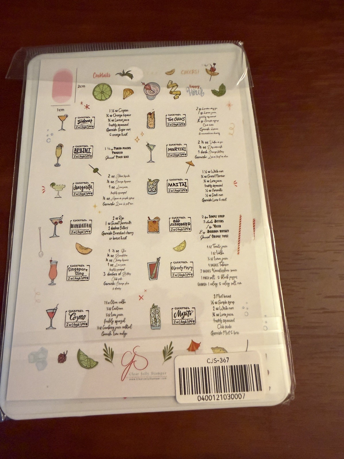 Clear Jelly Stamping Plate Happy Hour CjS-367