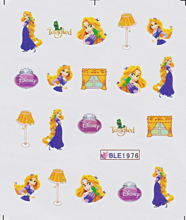 1-10 sheets Kids Nail Stickers Frozen Princess Cinderella Snow White Rapunzel