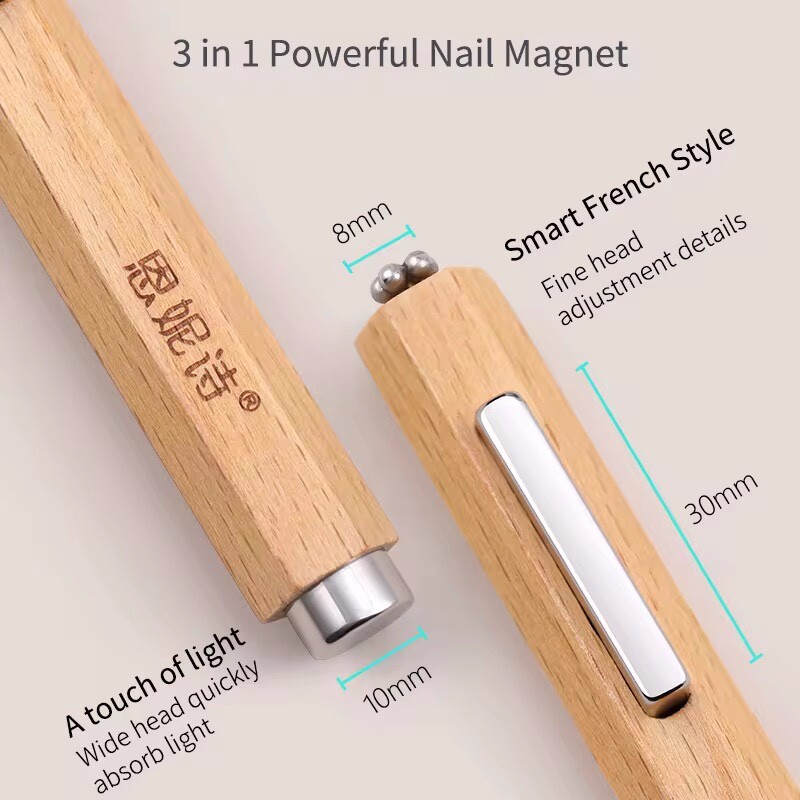 3-in-1 Nail Strong Magnet Cat Eye Magnet Flower Magnet Nail Art Magnet – Wooden