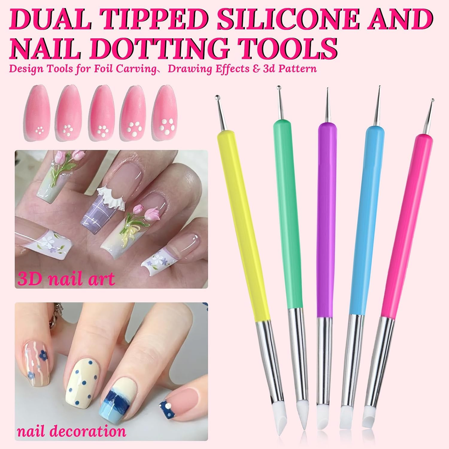 Nail Stand for Press on with Nail Art Brushes Nail Holder for Painting Practice