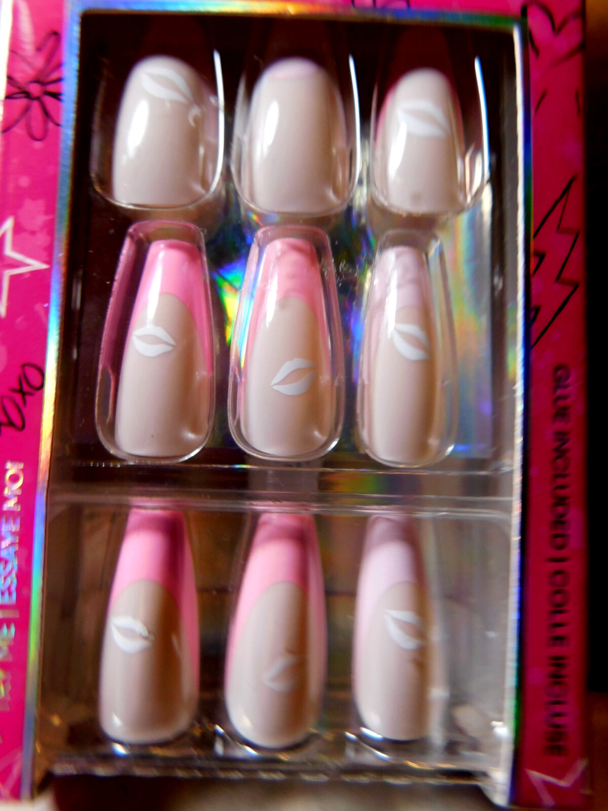 CBI Distributing Corp.~Icing 24 Faux Nails Vegan Pink, Tan, & White Lips