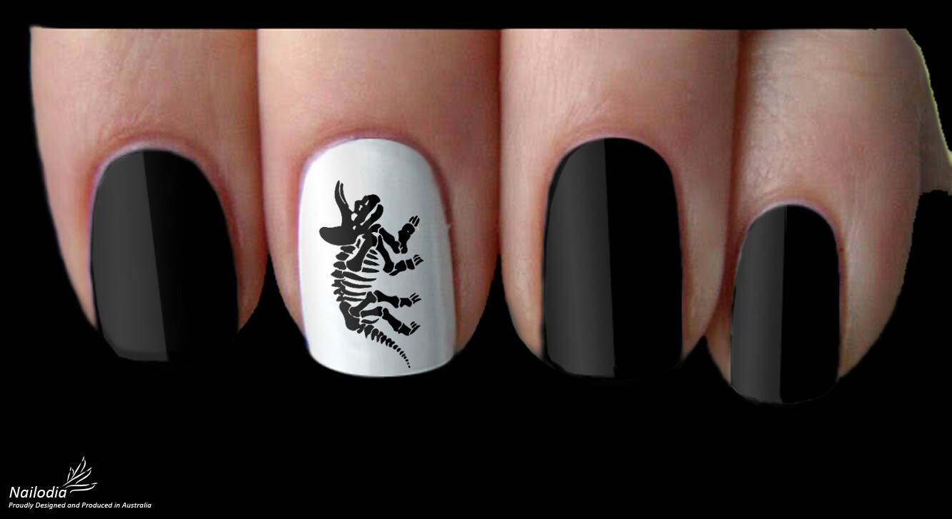 Dinosaur T-Rex Skeleton Nail Art Decal Sticker Water Transfer Slider – Jurassic