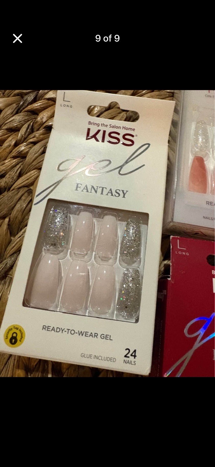 KISS Press-On Nails Jelly Fantasy & Gel Fantasy, Glue Included, Long, Glitter