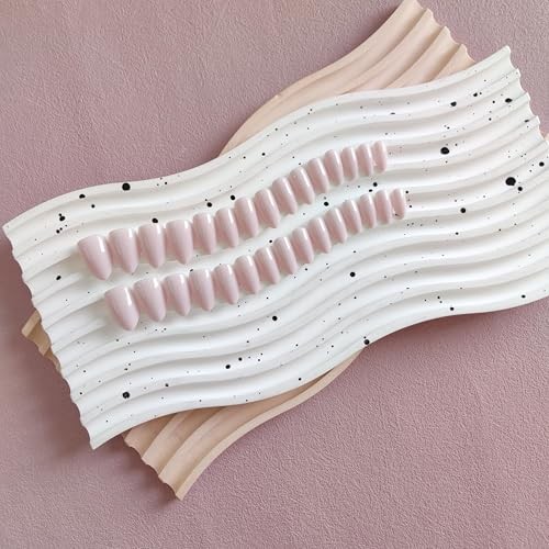 KQueenest Dusty Pink Press On Nails – Short Almond Acrylic Fake Nails for Women