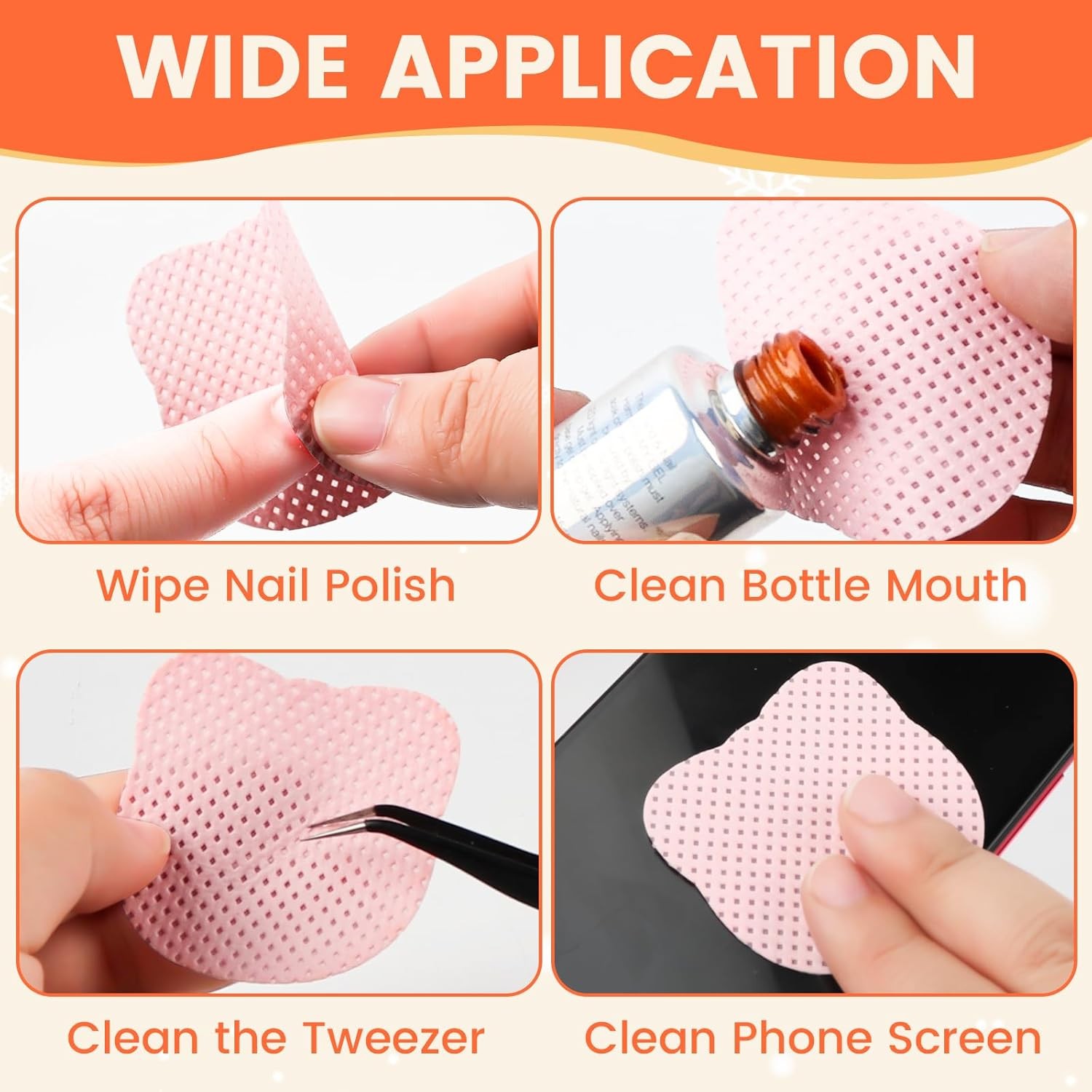 Lint Nail Wipes Acetone Dispensers Kit – Nail Polish Remover Wipes