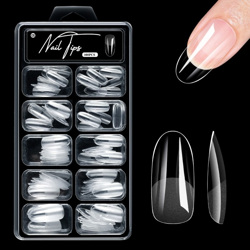 Half Cover Fake Nail Half Matte Full Cover False Nail Tips Press on Nail