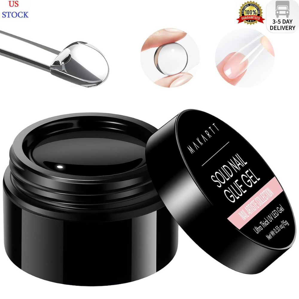 Makartt Solid Nail Glue Gel for Press on Nails: Strong Gel Nail Glue for Fake Na