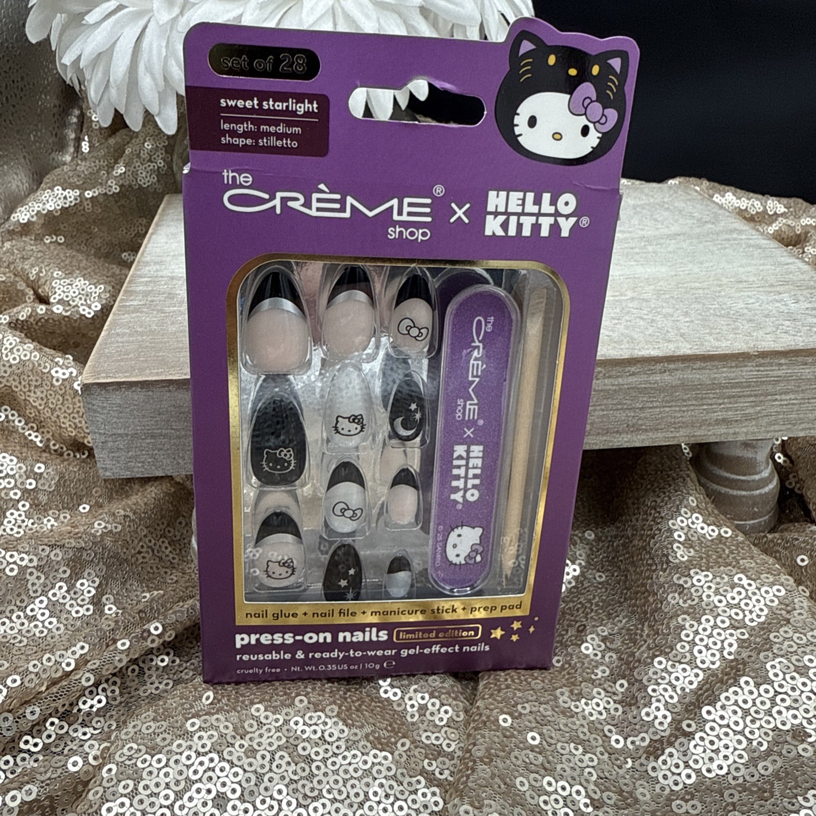 The Creme Shop x Sanrio Hello Kitty Halloween French Set 28 Press On Nails Cute