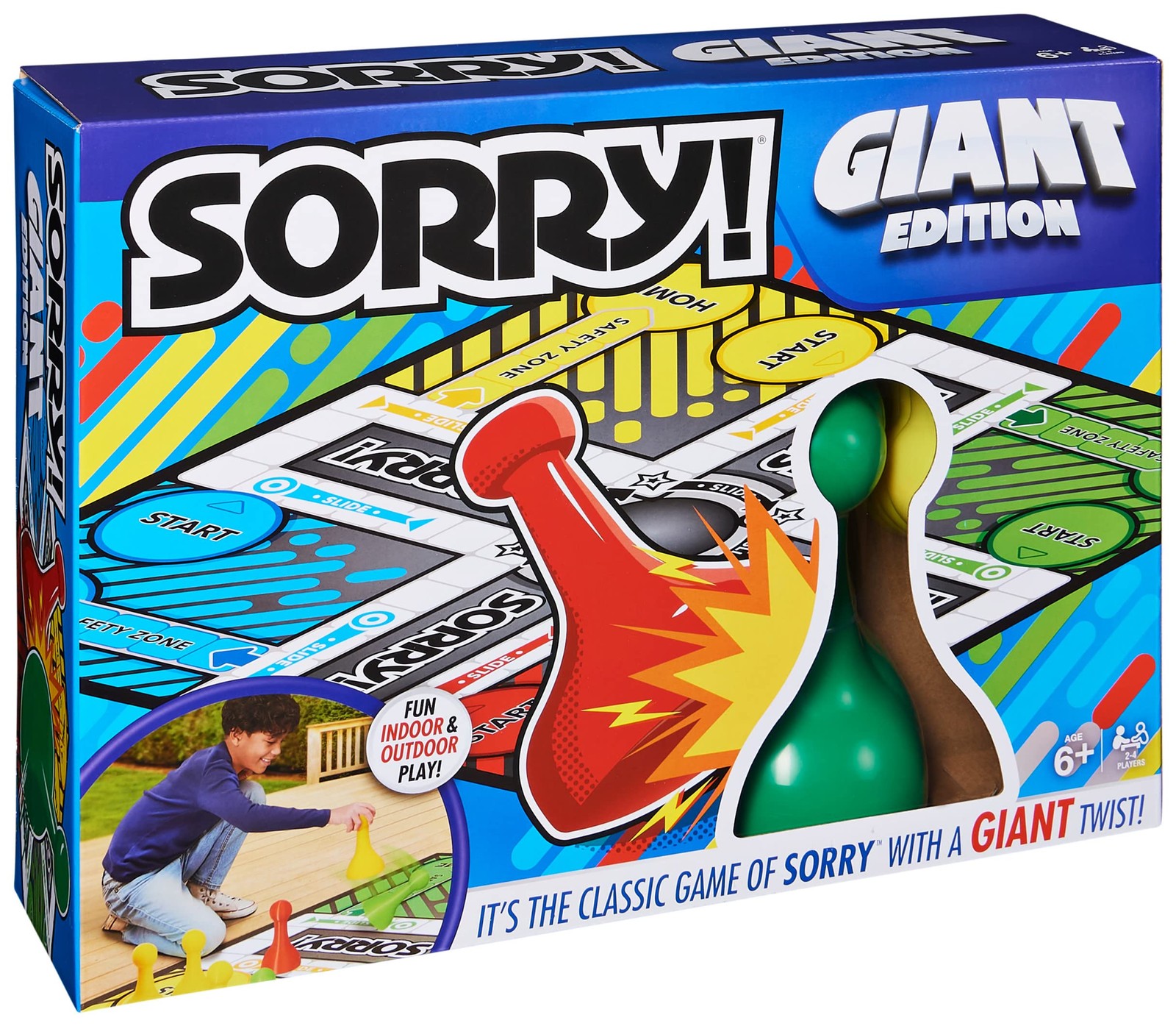 Giant Sorry Classic Family Board Game Indoor Outdoor One Size, Multi Color