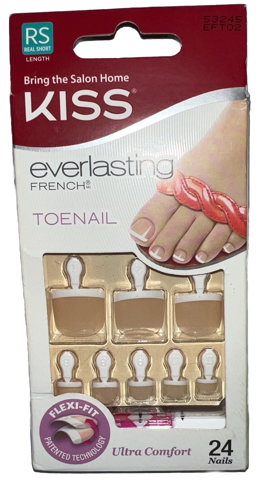 KISS Everlasting French/Natural Toe Nails #53245 (New See Description & Photos)
