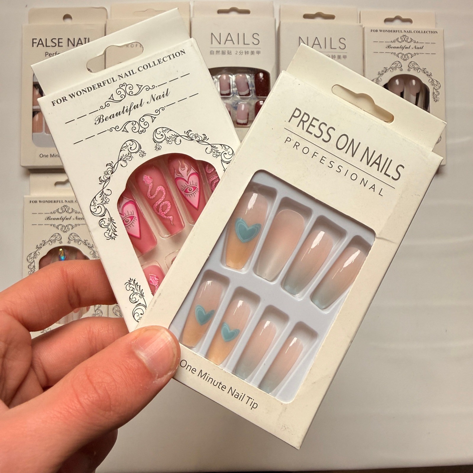 Lot of 10 Pack of 24 New False Press On Nails Assorted Designs and Colors №N47