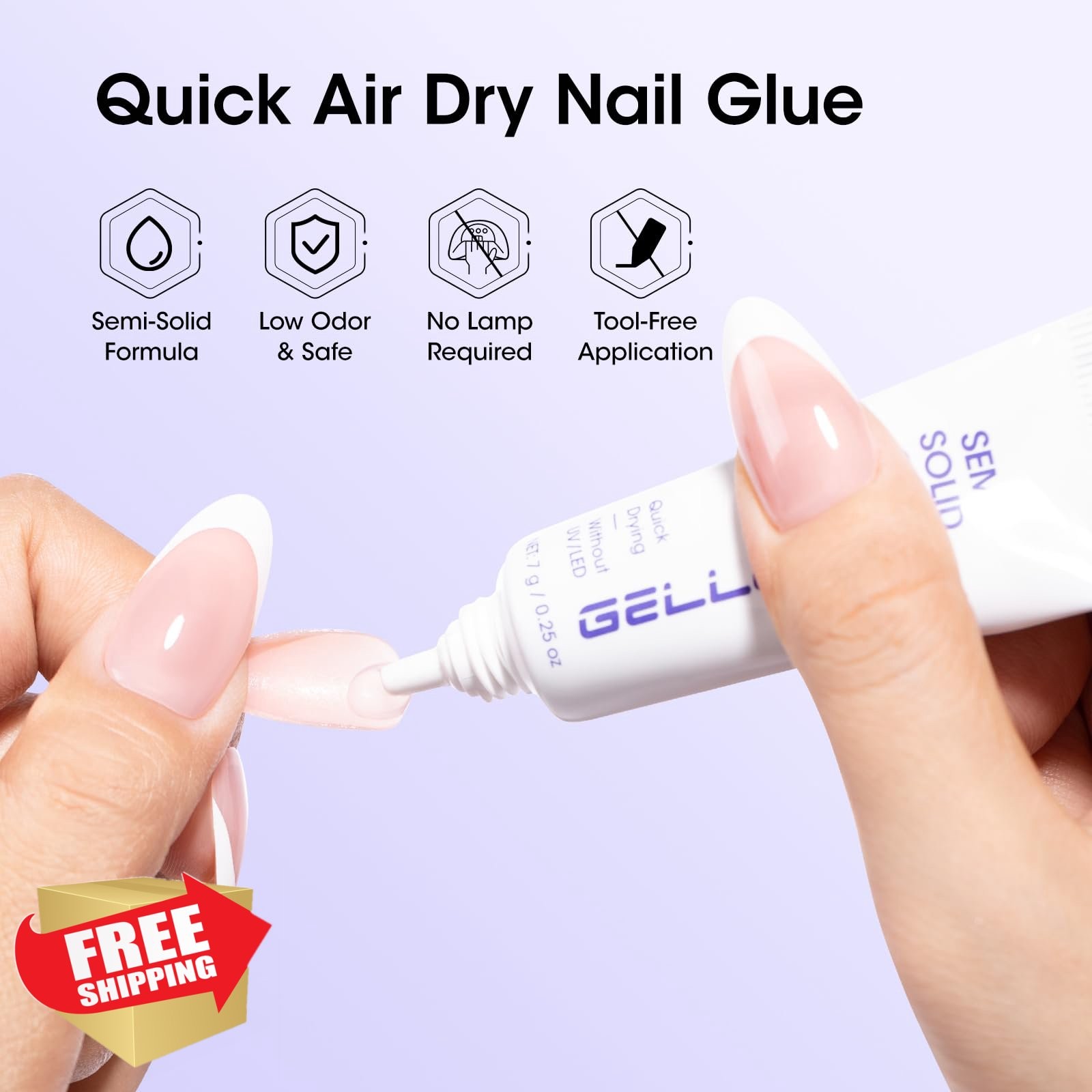 Gellen Semi Solid Nail Glue Lamp-Free Remover Pen Press On Tips Safe