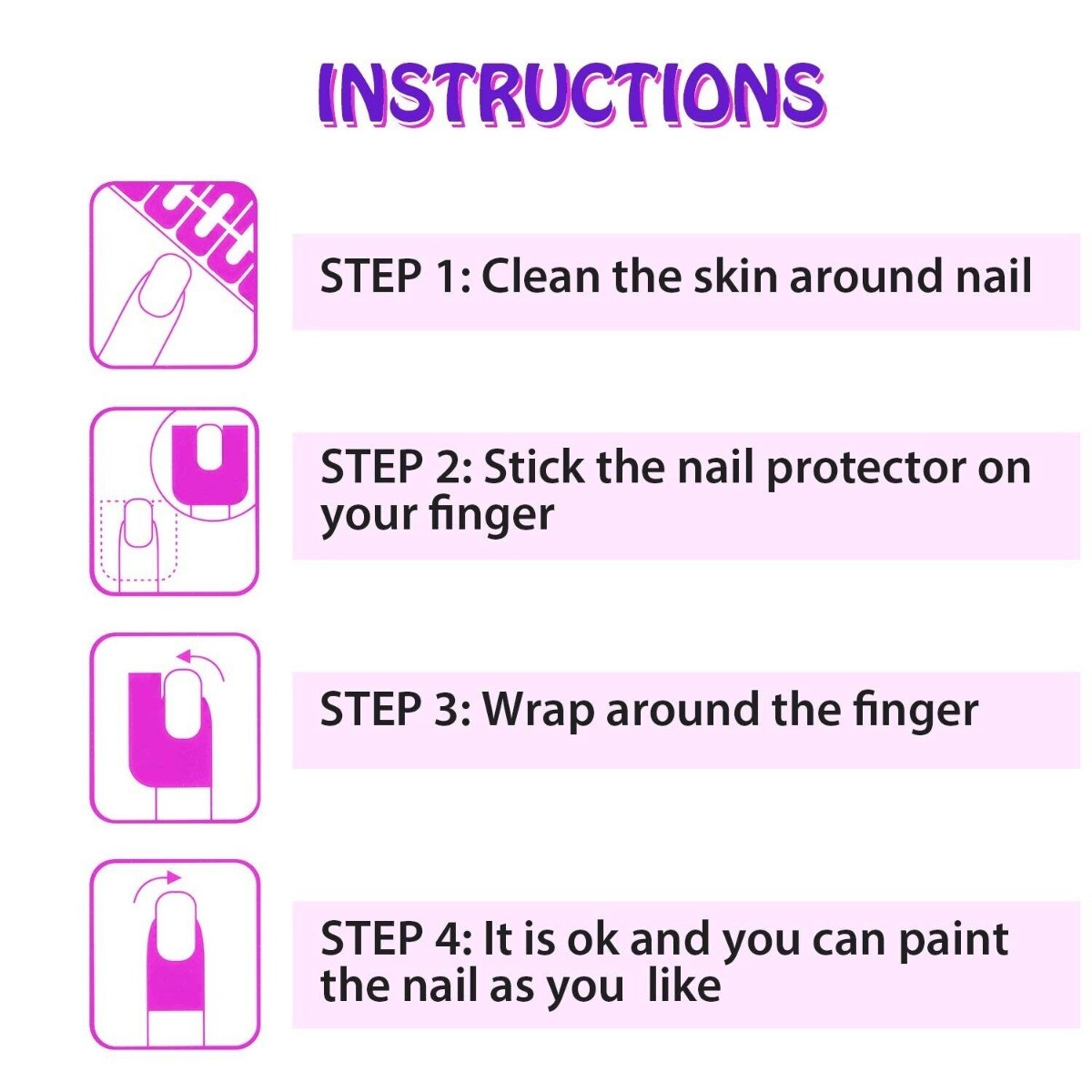 Nail Protector Peel Off Tape Pink, 1sheet Per