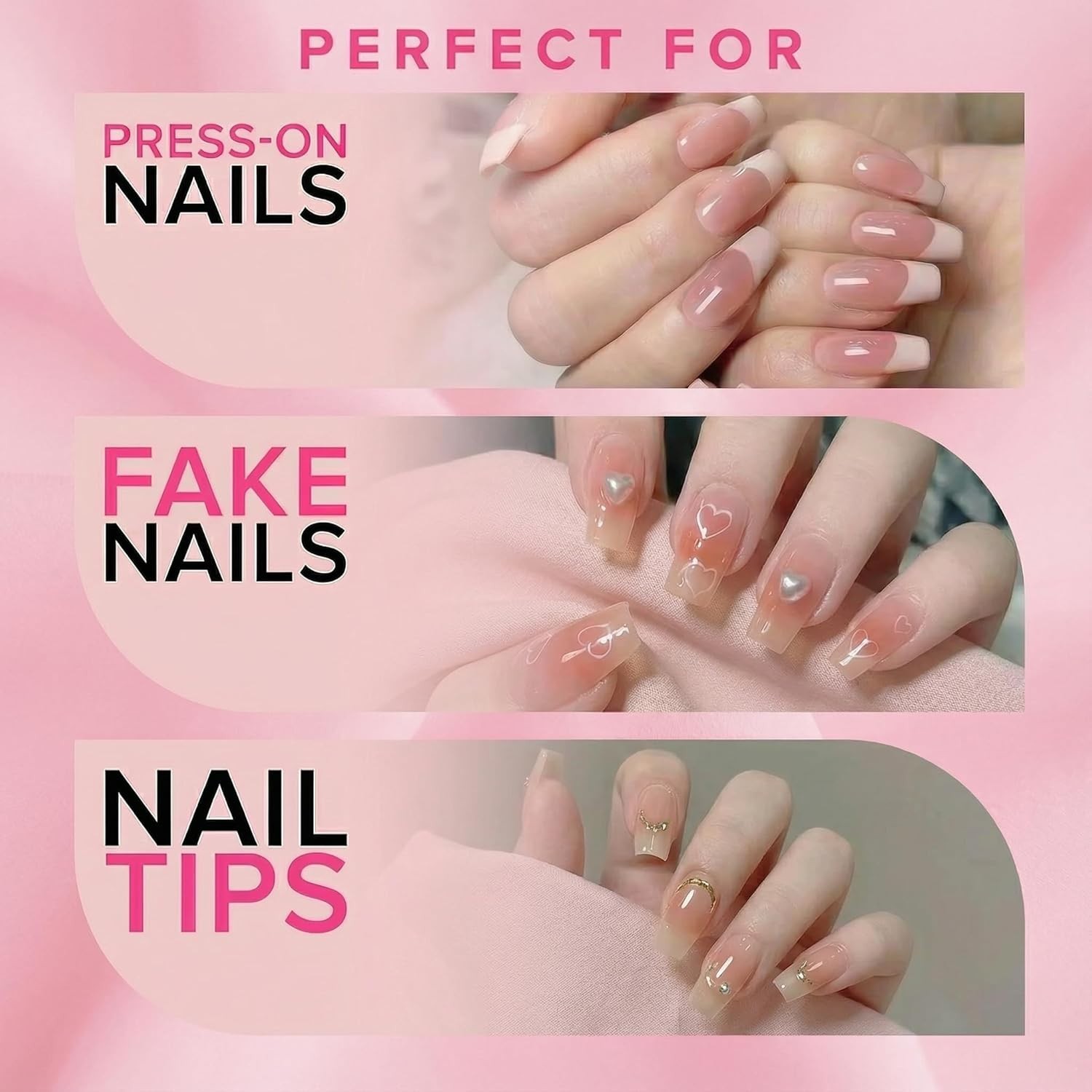 Super Strong Nail Glue for Press On Nails,5S Instant Dry,Up to 30 Days, 8ml