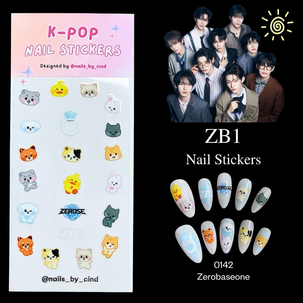 ZEROBASEONE ZB1 KPOP NAIL STICKER FAN MADE KOREA SUNG HANBIN ZHANGHAO SEOK I Z10