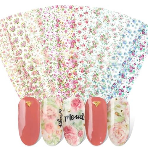 Flower Nail Foil Nail Design Stickers Decals Lace Nail Art Flowers Holographic