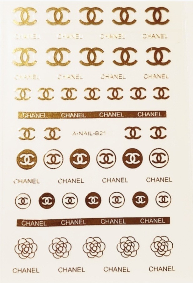 NWT NAIL ART DESIGN SELF-SEAL STICKERS METALLIC GOLD N°40!