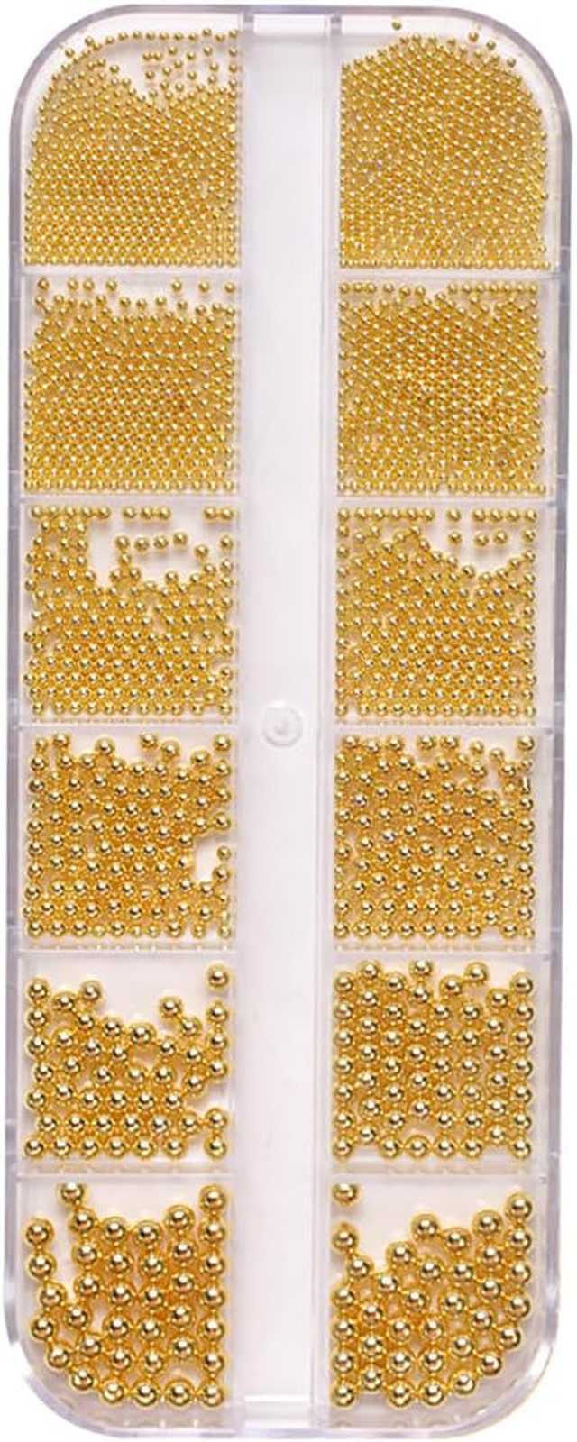 Nail Art Decoration Kit Gold Caviar Beads for Nails 6 Sizes Jewelry Making