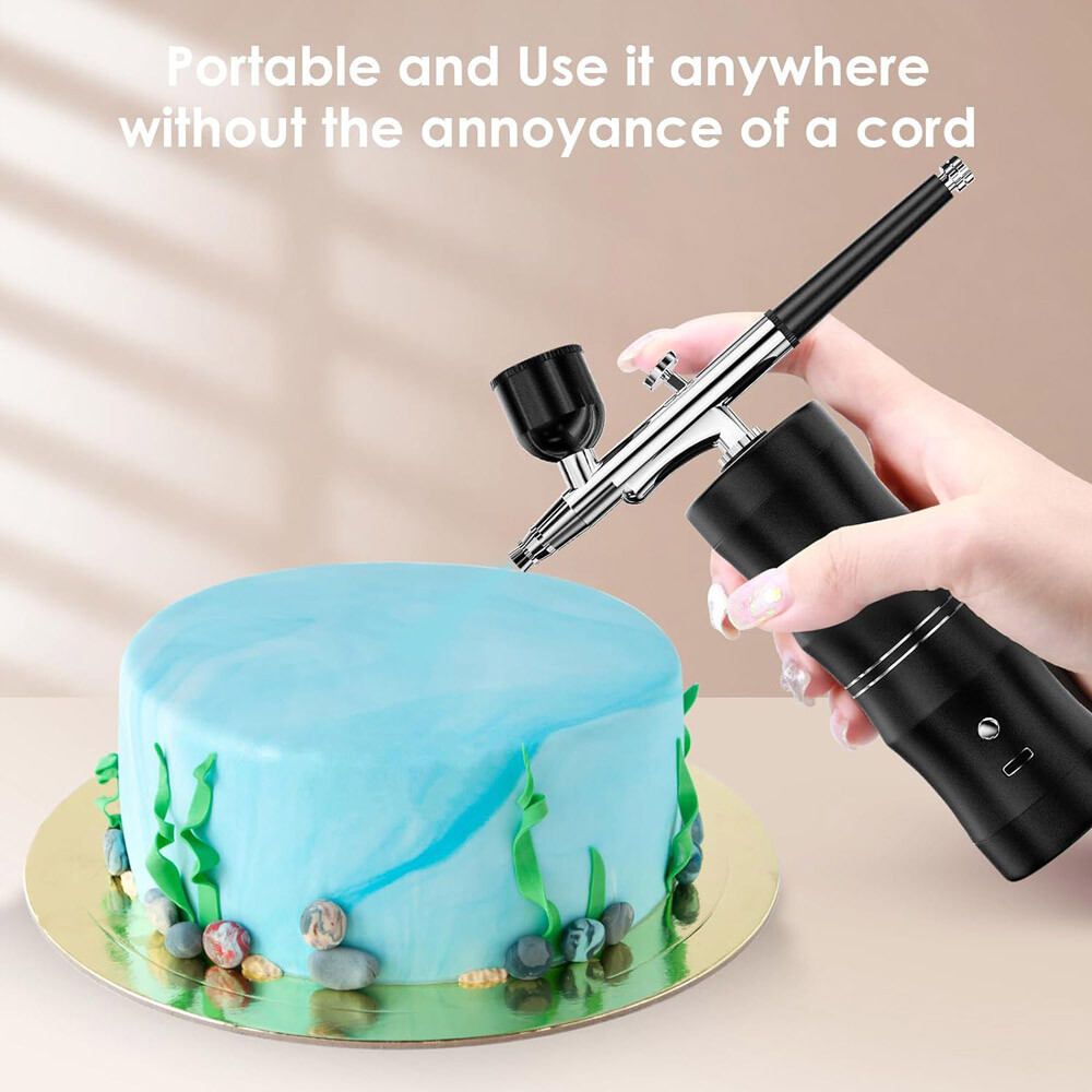 Portable Air Compressor Kit Air-Brush Paint Spray Gun Nail Tattoo Art Airbrush