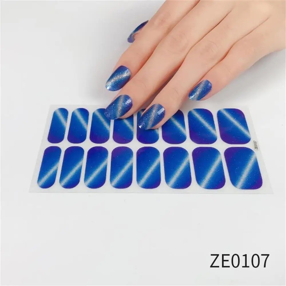 Full Size Nail Wraps Stickers Polish Look Art Self Stick Strips USA