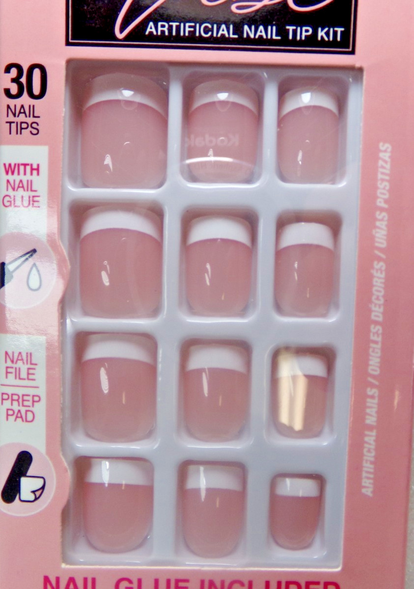 LA Colors Vibe Nails, Beloved Pink French GLUE-On Short Length