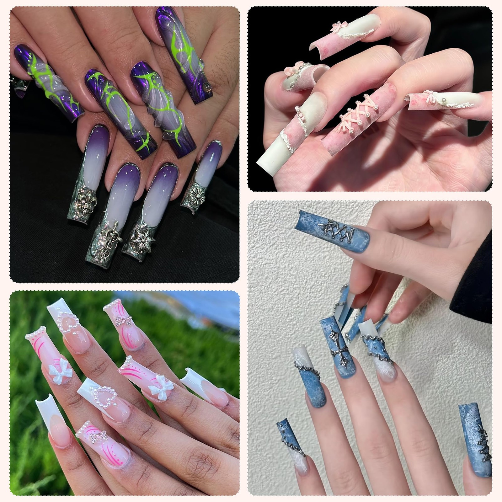 AKA Unicorn Soft Gel Nail Tips,XXXL Extra Long, Clear Long Square Tips