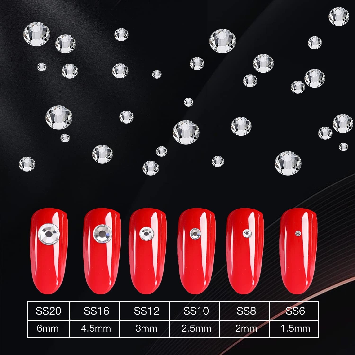 2000PCS Clear Rhinestones Set with Tweezers for Ultimate Nail Art & Crafts