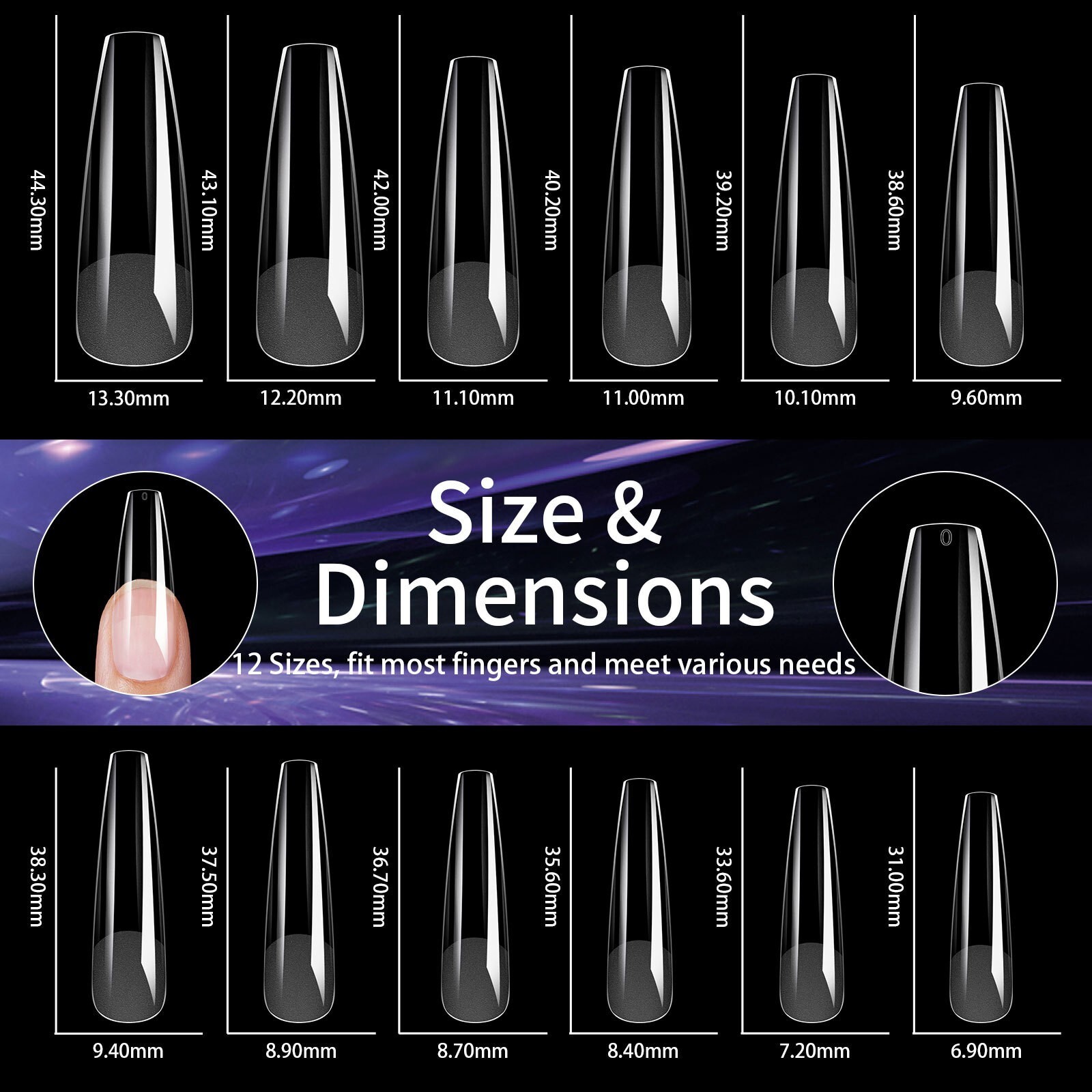 240 Pcs XXL Half Matte Extensions Nail Tips Square Coffin Soft Gel Tips Clear