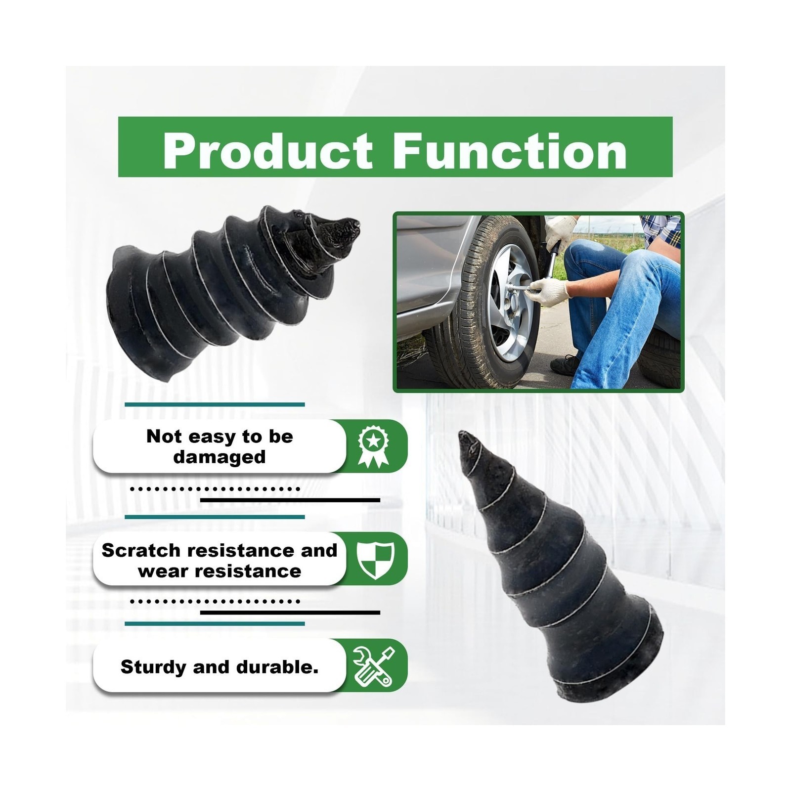 80Pcs Tire Repair Kit – For Car/Truck – Rubber Nails & Screw Plugs