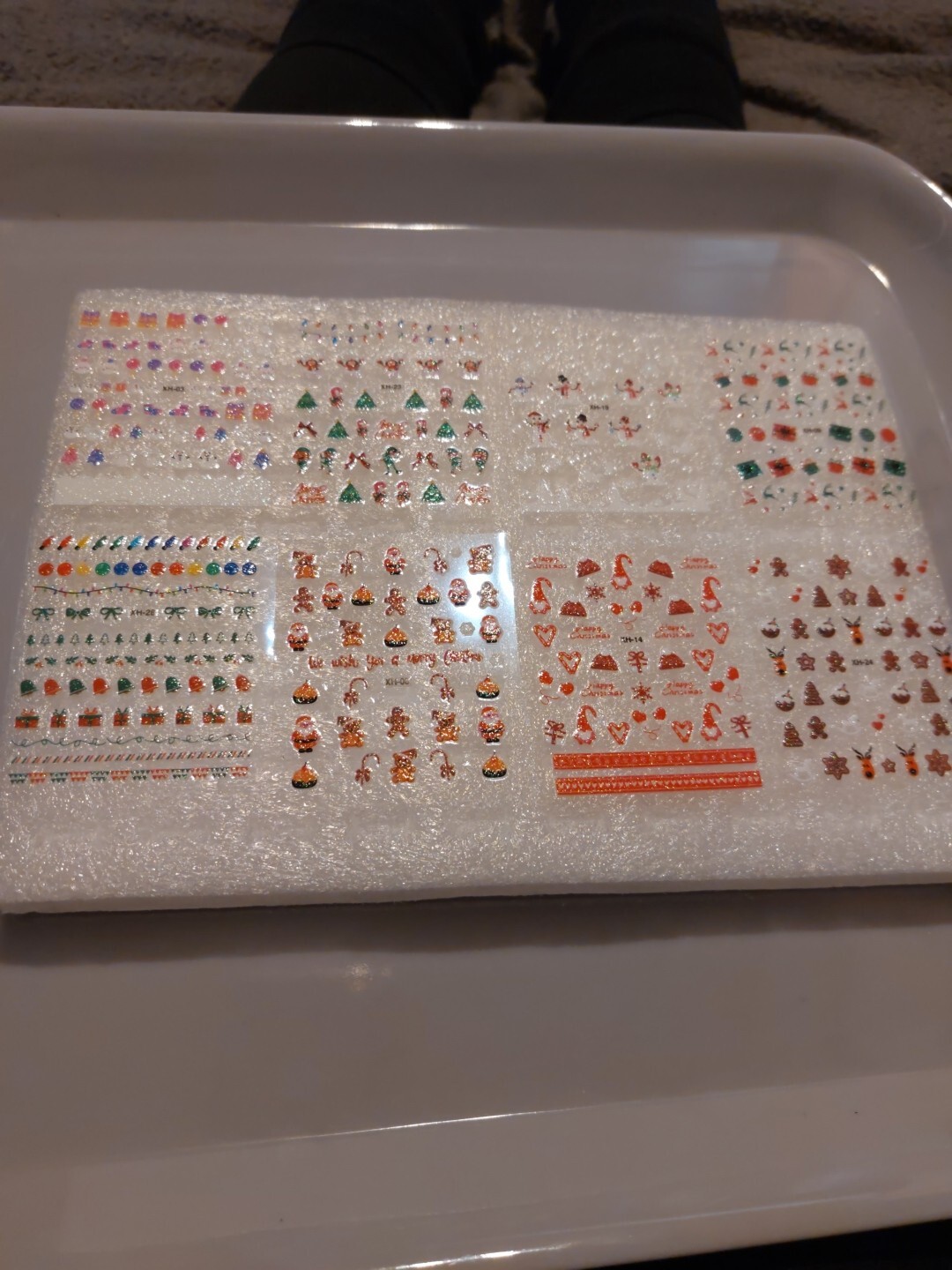 8 X Small Sheets Of Christmas Nail Art Stickers (Dn157) New