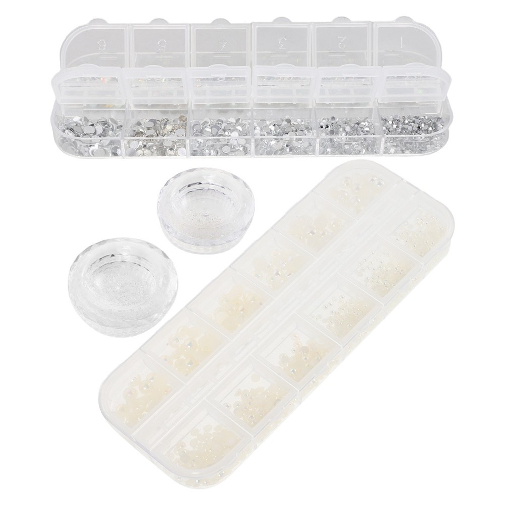 4 Boxes Flatback Ab Crystals Rhinestones Gems For Nail Art And Face Jewels