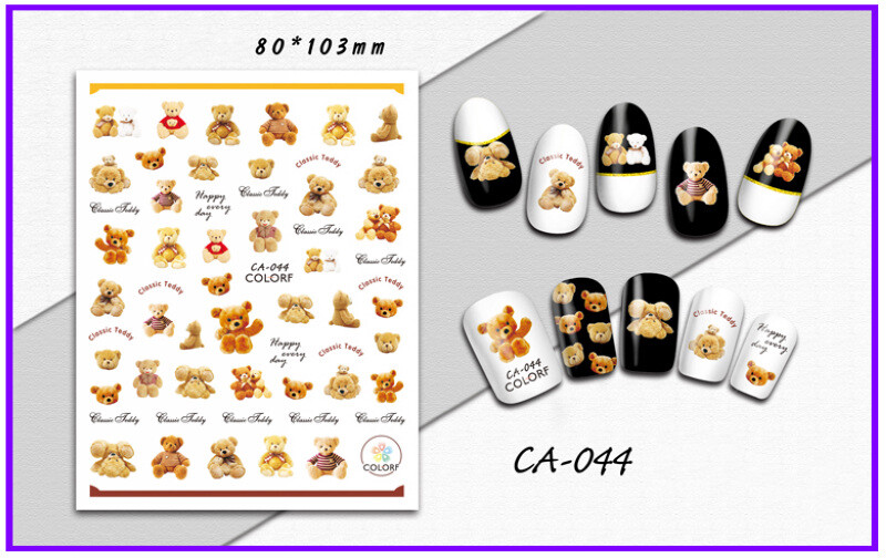 Nail Art 3D Decal Stickers Cartoon Classic Teddy Bear CA044